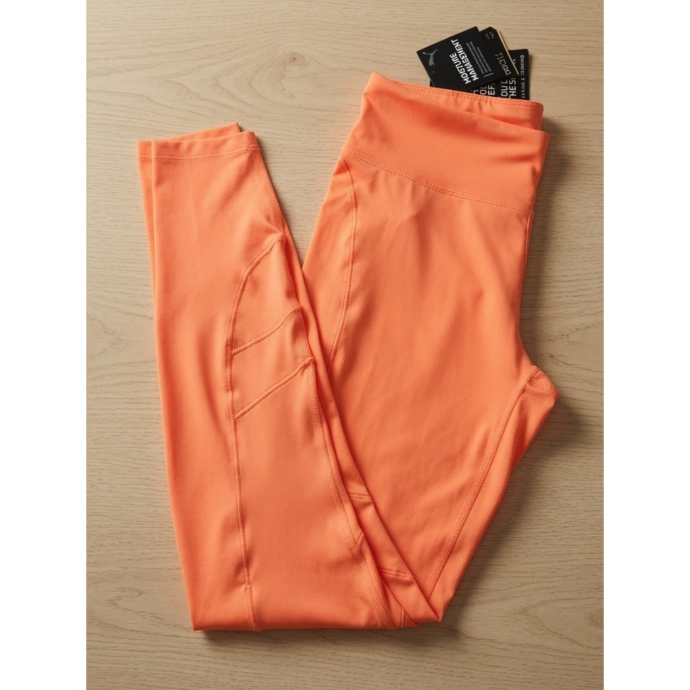 Puma Eclipse Tight Womens L Fizzy Orange Neon Running Leggings DryCell NWT